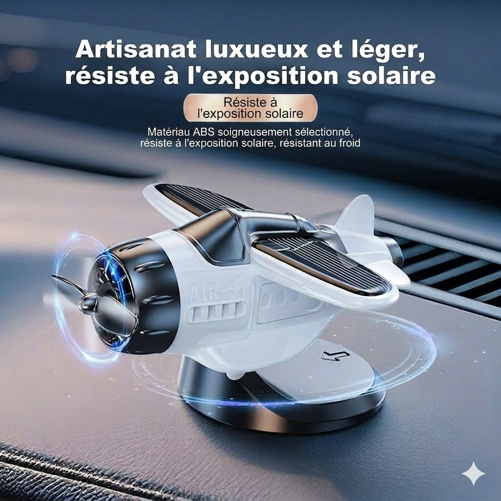 Avion Solaire Rotatif – Déco de Voiture