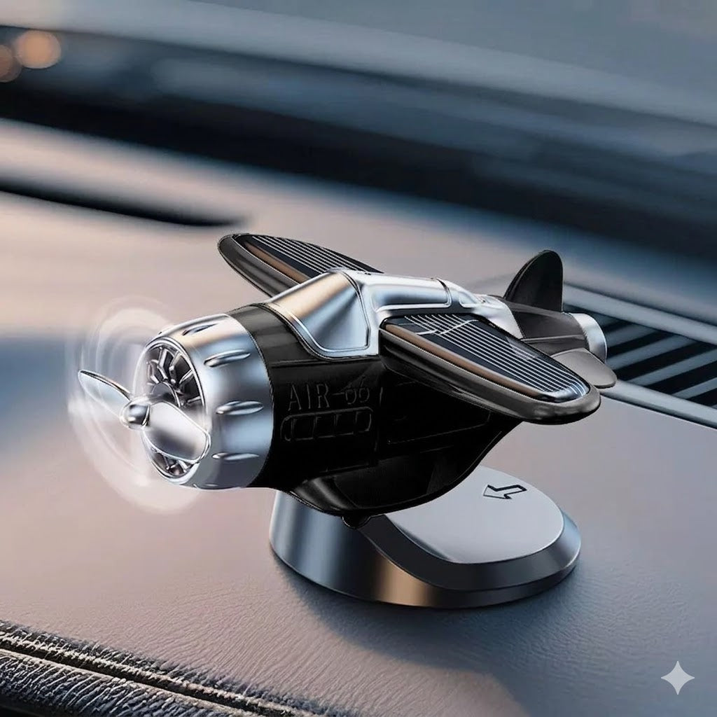 Avion Solaire Rotatif – Déco de Voiture