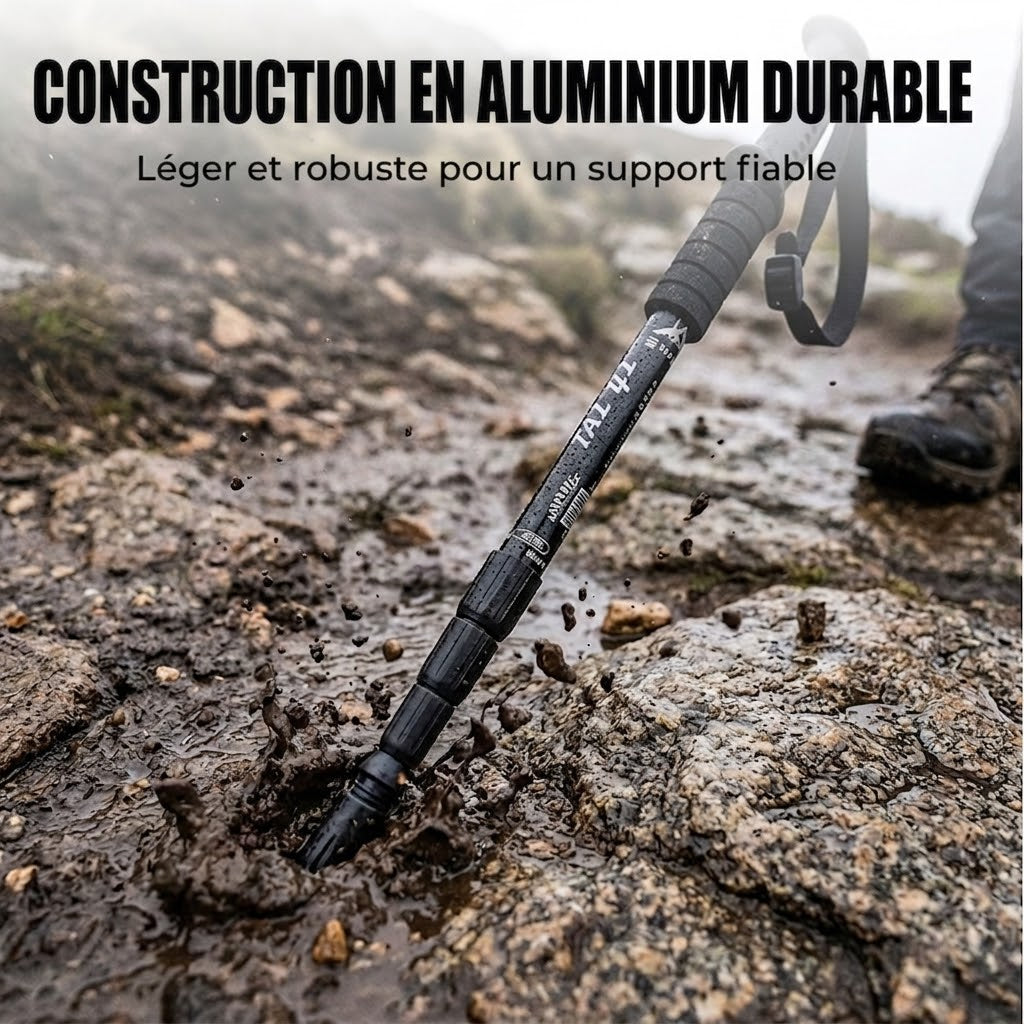 Bâtons de Randonnée Réglables en Aluminium – Robustes & Anti-Chocs