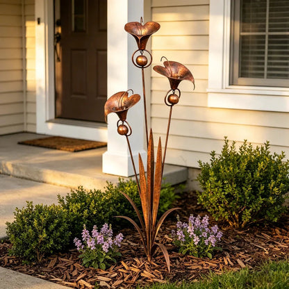 OmniLiving™ Carillon Éolien en Métal Fleur d'Arum | Décoration Jardin & Balcon