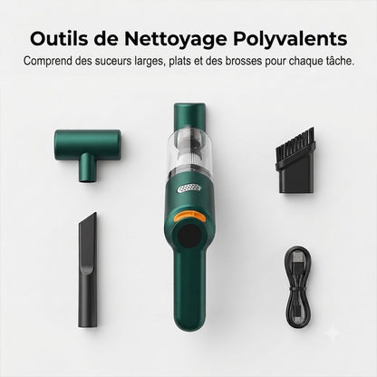 Aspirateur de Voiture Sans Fil Puissant – Compact & Haute Puissance d'Aspiration