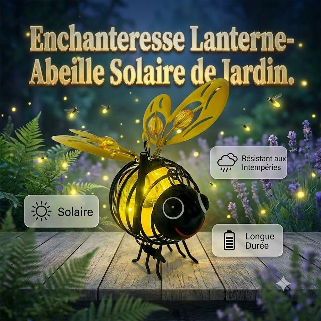 Lanterne Solaire Suspendue avec Abeilles – Éclairage Décoratif de Jardin