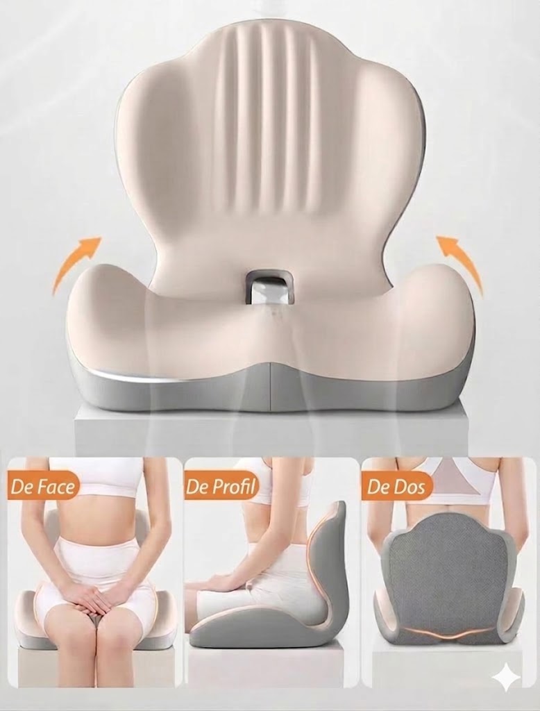 Coussin de Siège Mémoire de Forme – Anti-Mal de Dos