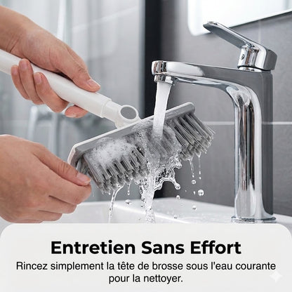 Brosse de Nettoyage 2-en-1 pour Joints & Coins avec Raclette Intégrée