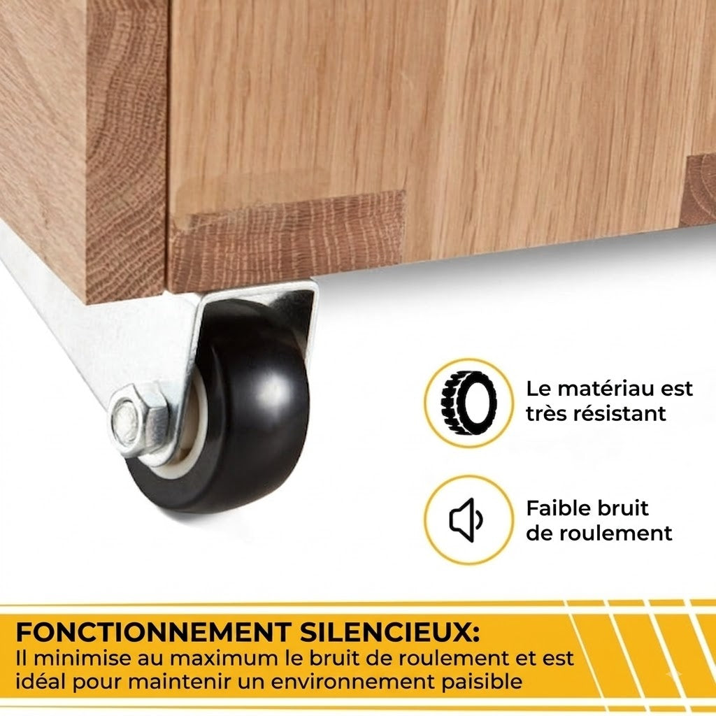 SilkEase™ Roulettes de Porte Coulissante & Meuble (Lot de 2) | Ultra-Silencieuses & Fluides