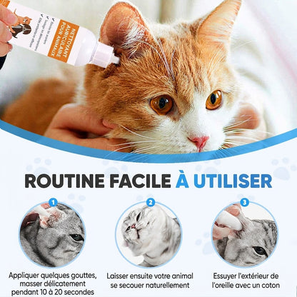 Nettoyant d'Oreilles pour Chiens & Chats – Lotion Auriculaire Douce et Apaisante