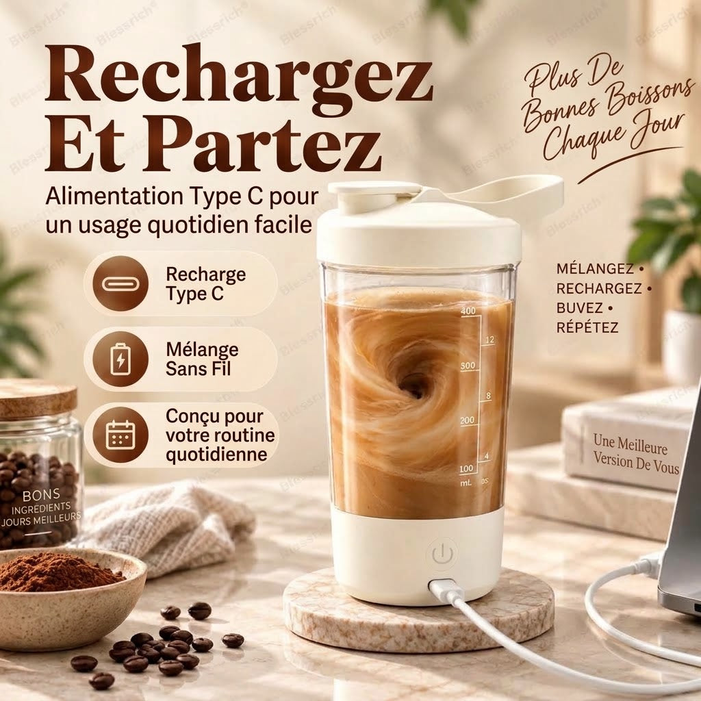 OmniLiving™ Mug Magnétique Auto-Mélangeur Automatique