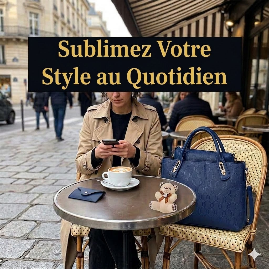 Sac à Main Multifonction 4-en-1 en Cuir Véritable