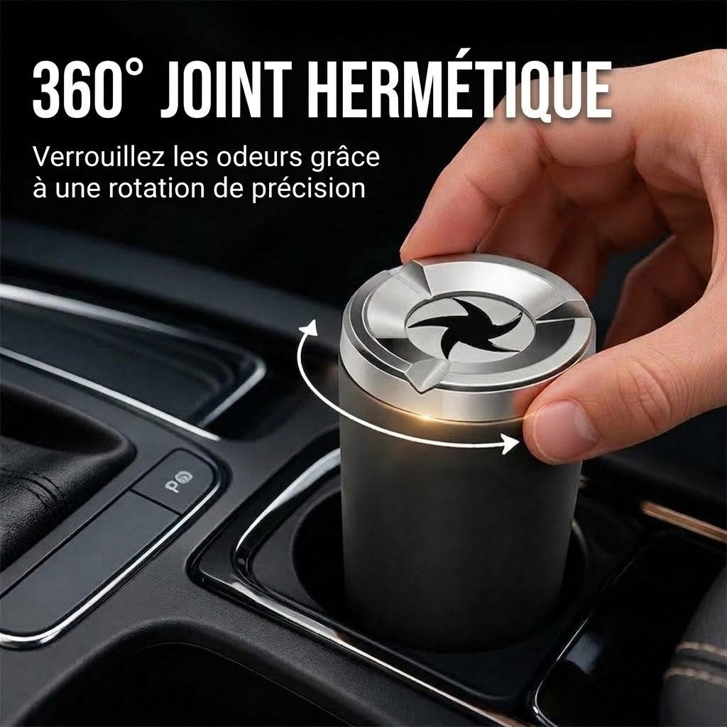 Cendrier de voiture rotatif OmniLiving™ | Doublure en céramique ignifuge