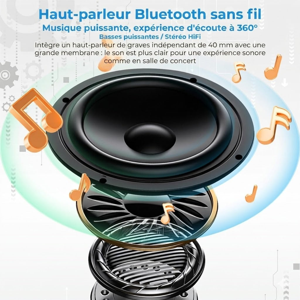 Enceinte Bluetooth Pliable 3-en-1 – Powerbank Intégrée & Support Smartphone