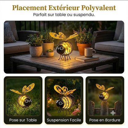 Lanterne Solaire Suspendue avec Abeilles – Éclairage Décoratif de Jardin