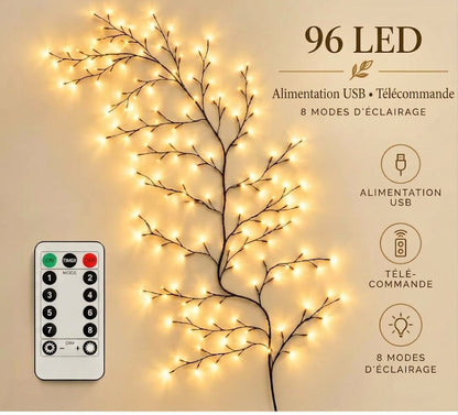 VaraLiving™ Guirlande LED Branches de Saule (Blanc Chaud, 8 Modes)