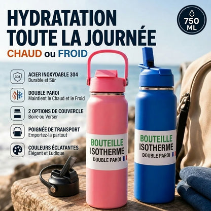 Gourde Isotherme en Acier Inoxydable Premium – Bouteille Thermos Sans BPA