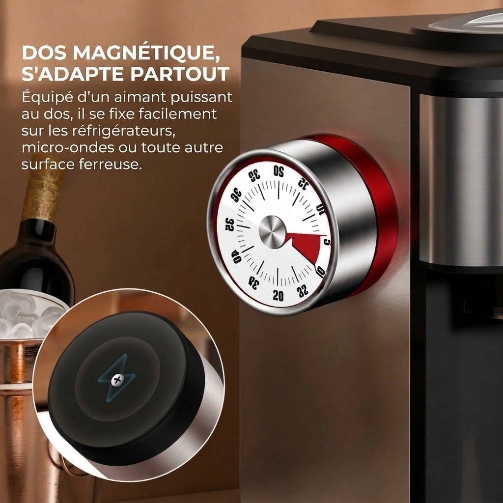Minuteur mécanique magnétique OmniLiving™ | Minuteur de cuisine précis pour la