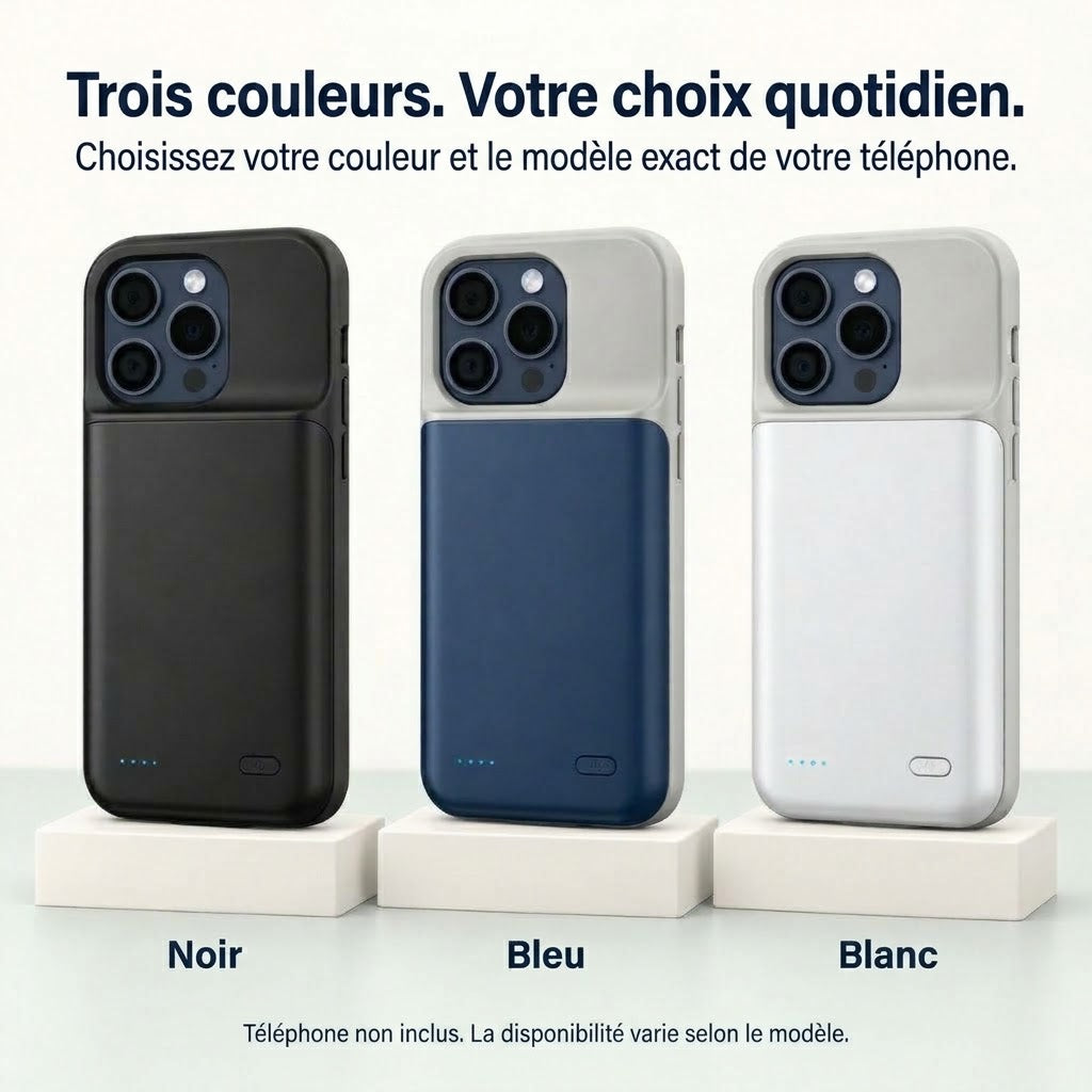 VaraTech™ Coque Batterie Protectrice iPhone (4 Voyants LED)