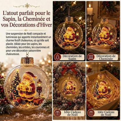 Décoration diorama de Noël lumineux OmniLiving™ | Monde d'hiver miniature avec éclairage LED