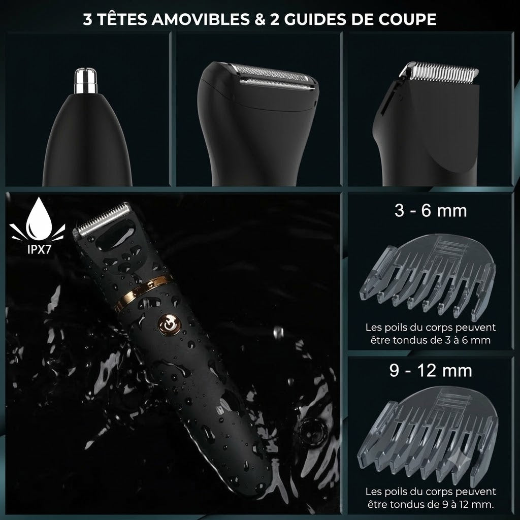 Tondeuse Corps Électrique 3-en-1 – Rasage Doux & Efficace