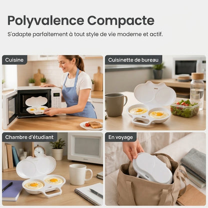 Cuiseur à œufs pour micro-ondes intelligent avec couvercle OmniLiving™