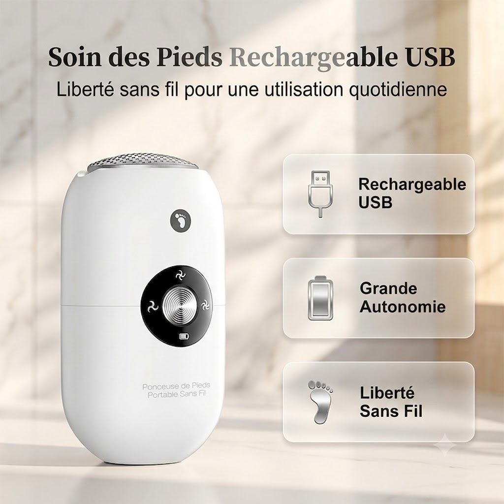 Rape à Pieds Électrique Portable – Rénovateur de Talons Automatique Anti-Callosités