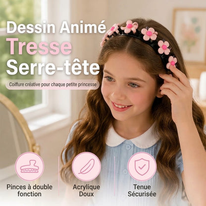 Serre-tête dessin animé avec pinces à tresses pour filles OmniLiving™ | 13 modèles mignons