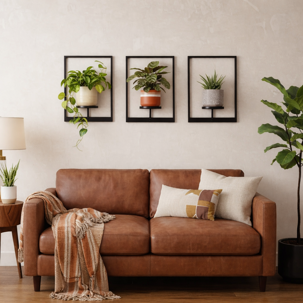Tableau végétal 3D dans un cadre en bois OmniLiving™ | Décoration murale naturelle et aménagement intérieur vert