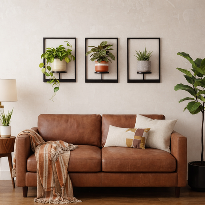 Tableau végétal 3D dans un cadre en bois OmniLiving™ | Décoration murale naturelle et aménagement intérieur vert
