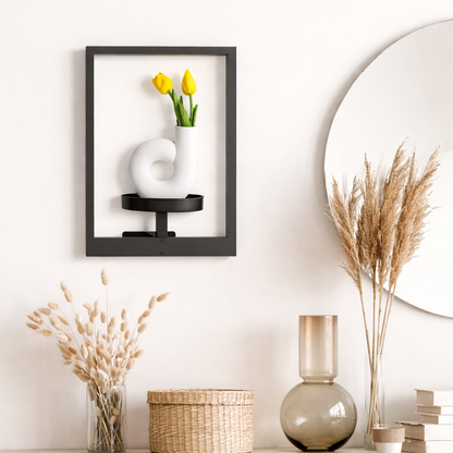 Tableau végétal 3D dans un cadre en bois OmniLiving™ | Décoration murale naturelle et aménagement intérieur vert