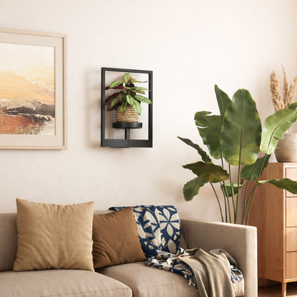 Tableau végétal 3D dans un cadre en bois OmniLiving™ | Décoration murale naturelle et aménagement intérieur vert
