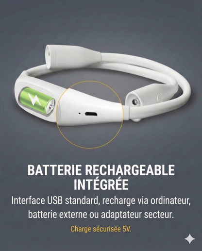 Lampe de Lecture LED Tour de Cou : Libérez vos mains pour vos créations et vos lectures préférées.