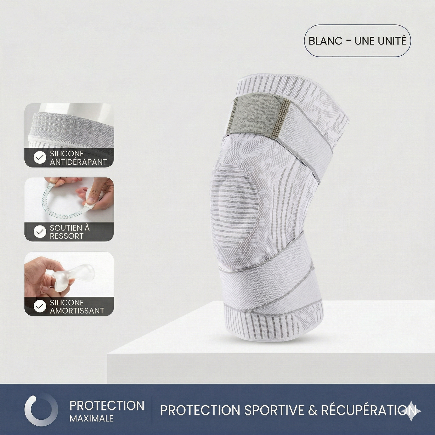 Genouillère de Compression Élastique – Prévention des Blessures et Soulagement des Douleurs (Running, Padel, Fitness)