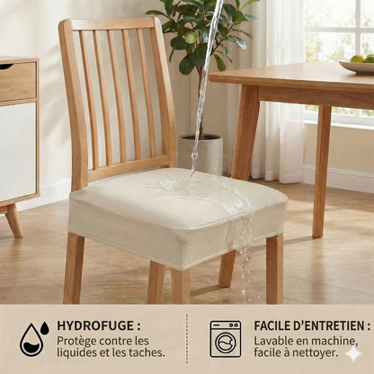 Lot de 2 Housses d'Assise de Chaise en Jacquard Imperméable – Antidérapantes et Faciles d'Entretien