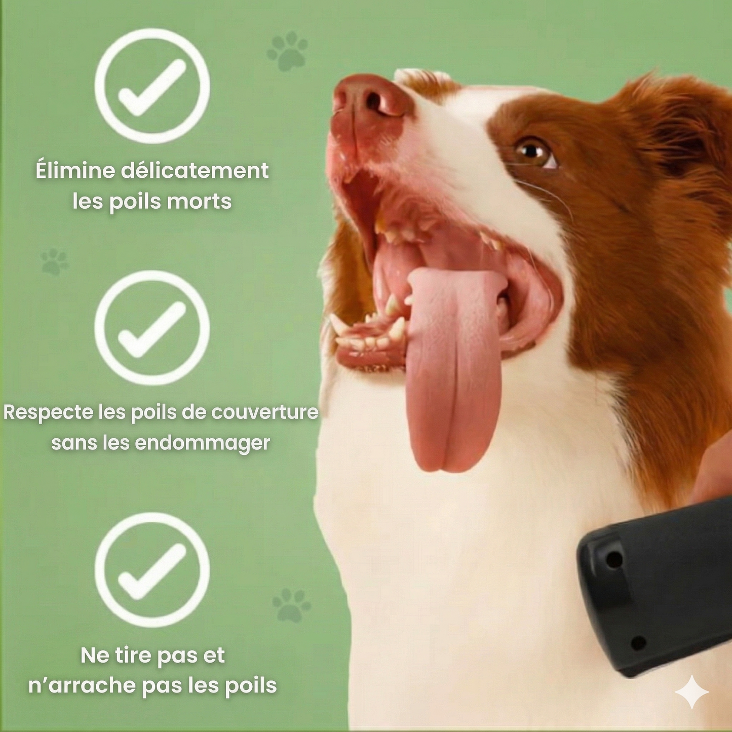 Brosse Professionnelle & Peigne de Débourrage – Réduit la perte de poils de 95% – Pour chiens à poils longs et courts
