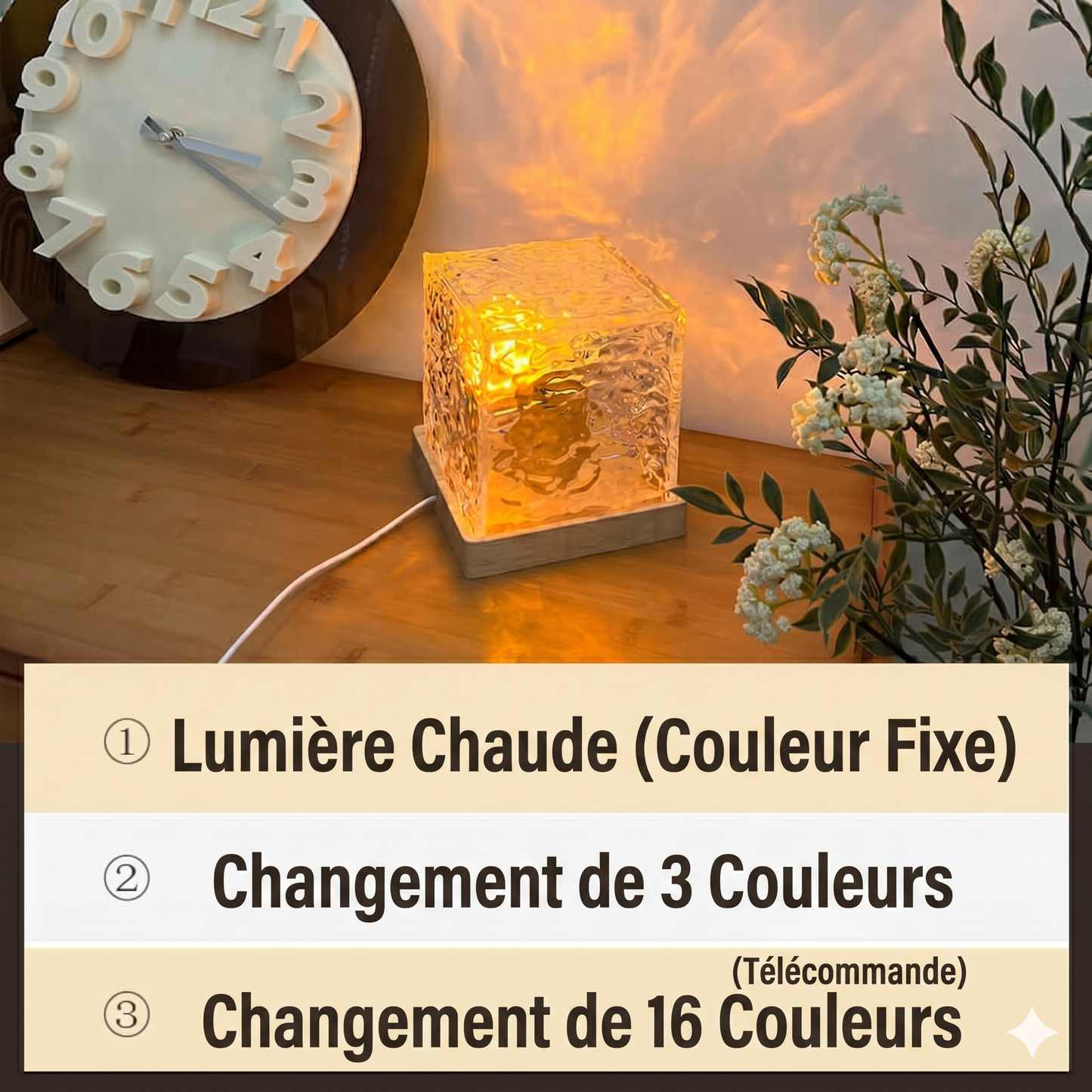 Projecteur Effet d'Eau 3D – 16 Couleurs Dynamiques