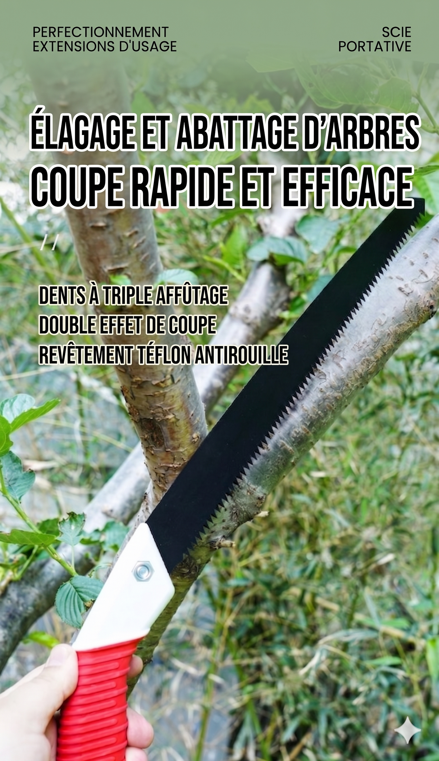 Scie d'Élagage Manuelle – Tranchante & Ergonomique