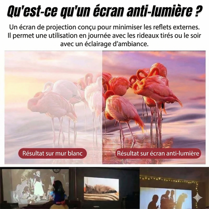 Écran de Projection Portable 4K Anti-Lumière – Toile Pliable et Occultante pour Home Cinéma