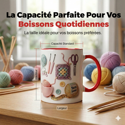 Mug en Céramique Effet Tricot – Design Cocooning