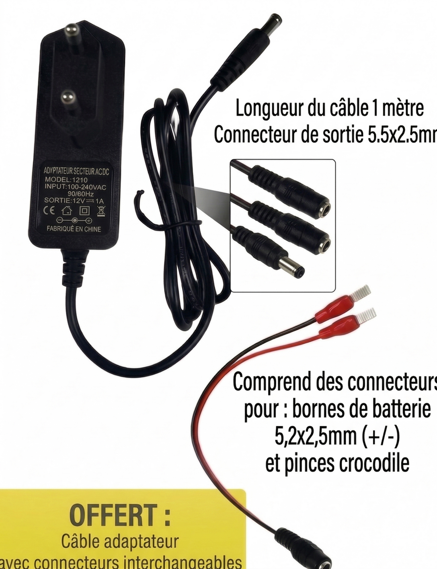 Chargeur de Batterie Lithium Universel – Chargeur Rapide pour Trottinette Électrique, Drone et Outillage (Certifié CE)