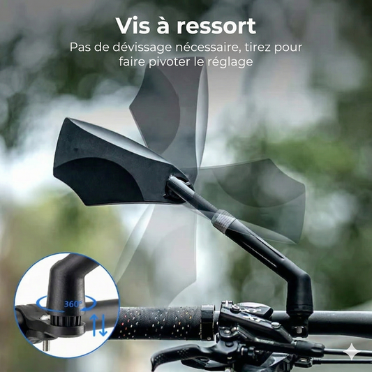 Rétroviseur de Vélo Ajustable à 360° – Miroir Grand Angle pour Guidon (Sécurité Optimale)