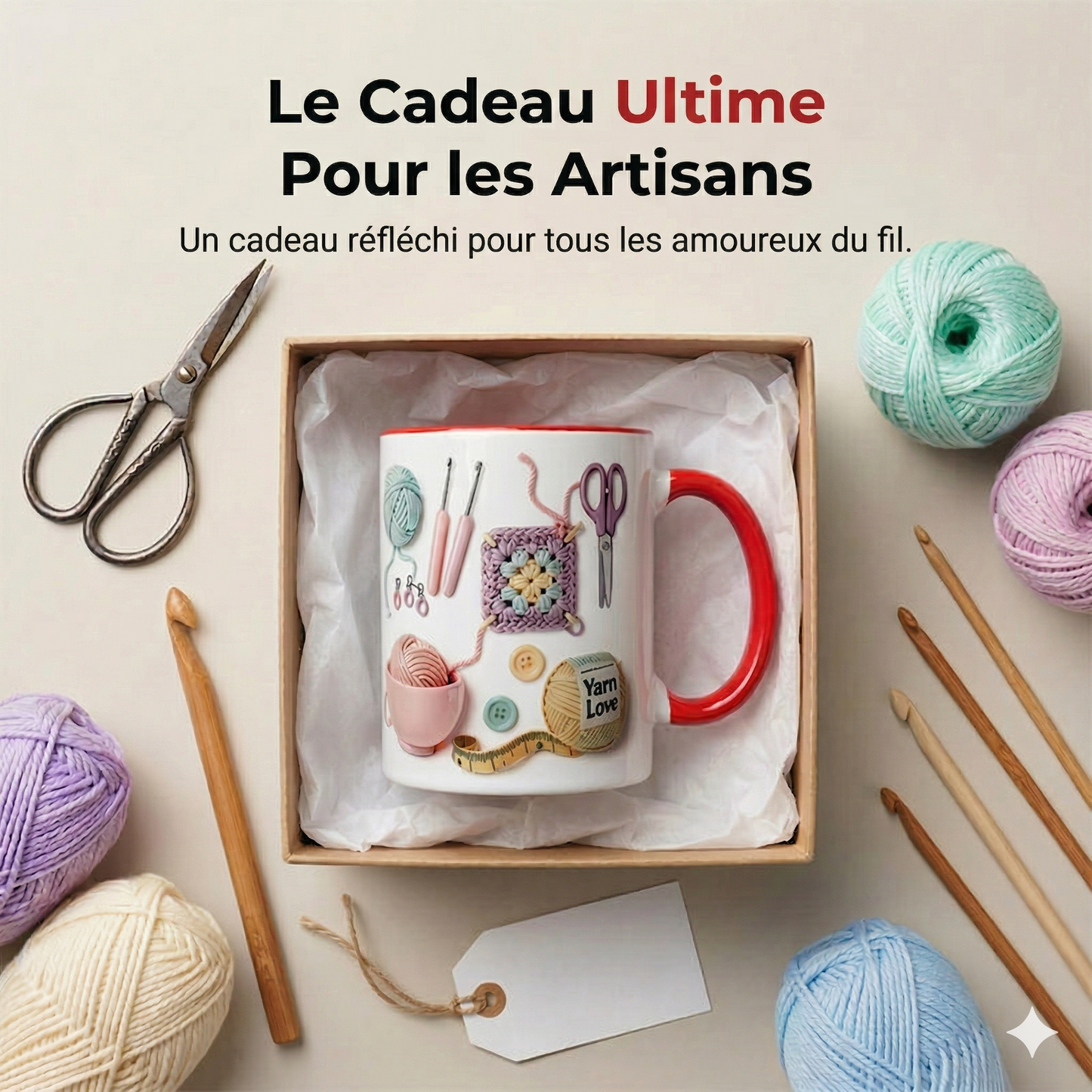 Mug en Céramique Effet Tricot – Design Cocooning