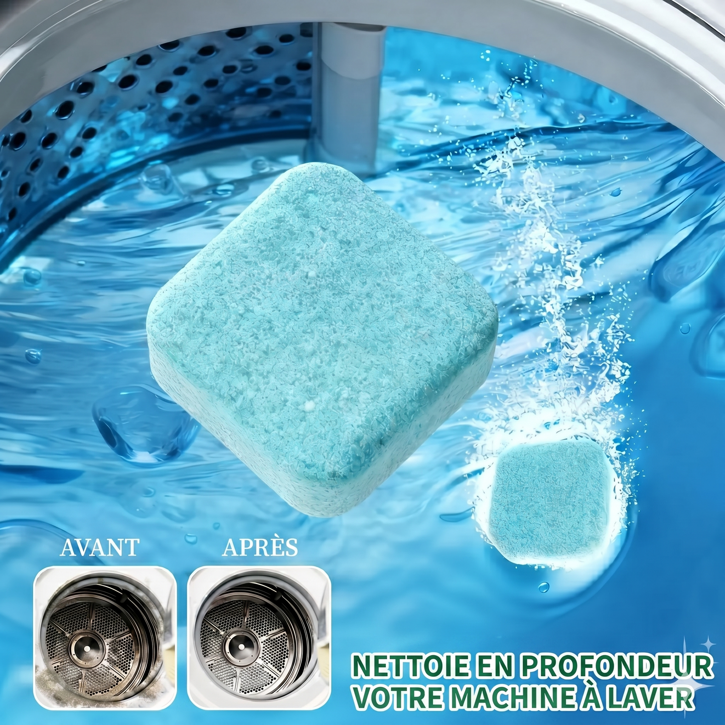 Pastilles Nettoyantes Lave-Linge – Élimination des Odeurs & Résidus