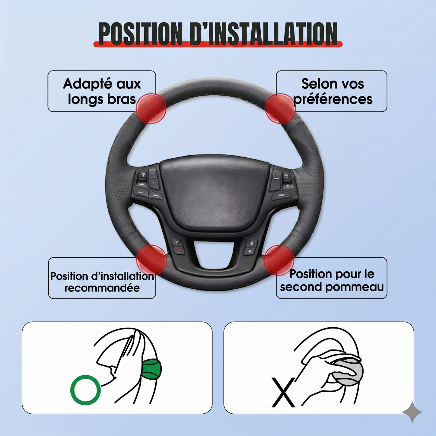 Boule de Volant Ergonomique – Conduite Fluide & Sans Effort