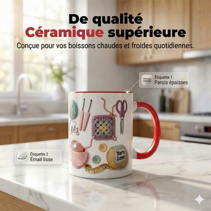 Mug en Céramique Effet Tricot – Design Cocooning
