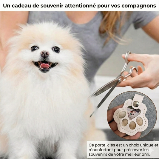 Porte-clés Souvenir Personnalisé en Cuir Véritable – "Toujours avec toi" (Chien & Chat) – [1 ACHETÉ = 1 OFFERT]