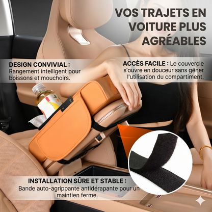 Coussin d'Accoudoir Central Multifonction – Confort Ergonomique & Rangement