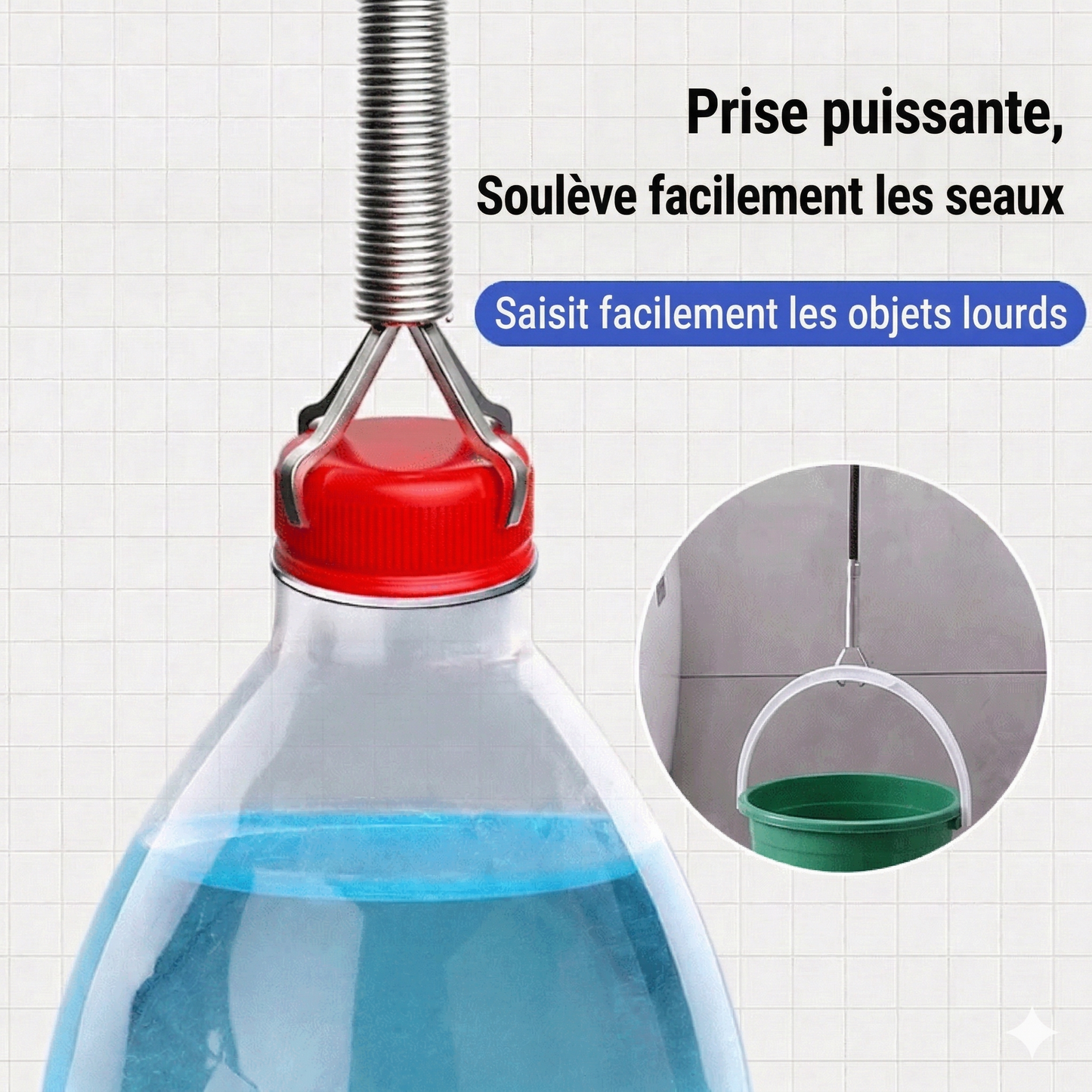 Griffe de Débouchage Flexible à Ressort – Outil 2-en-1 pour Canalisations et Récupération d'Objets