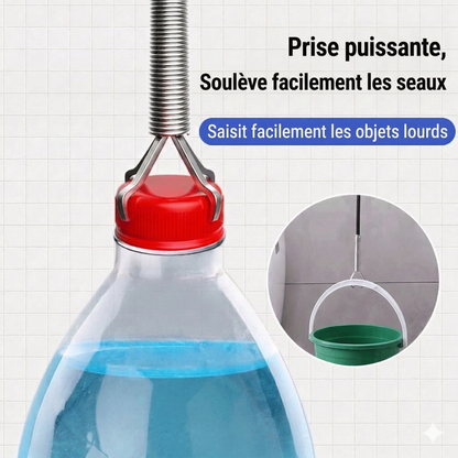 Griffe de Débouchage Flexible à Ressort – Outil 2-en-1 pour Canalisations et Récupération d'Objets