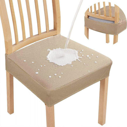 Lot de 2 Housses d'Assise de Chaise en Jacquard Imperméable – Antidérapantes et Faciles d'Entretien