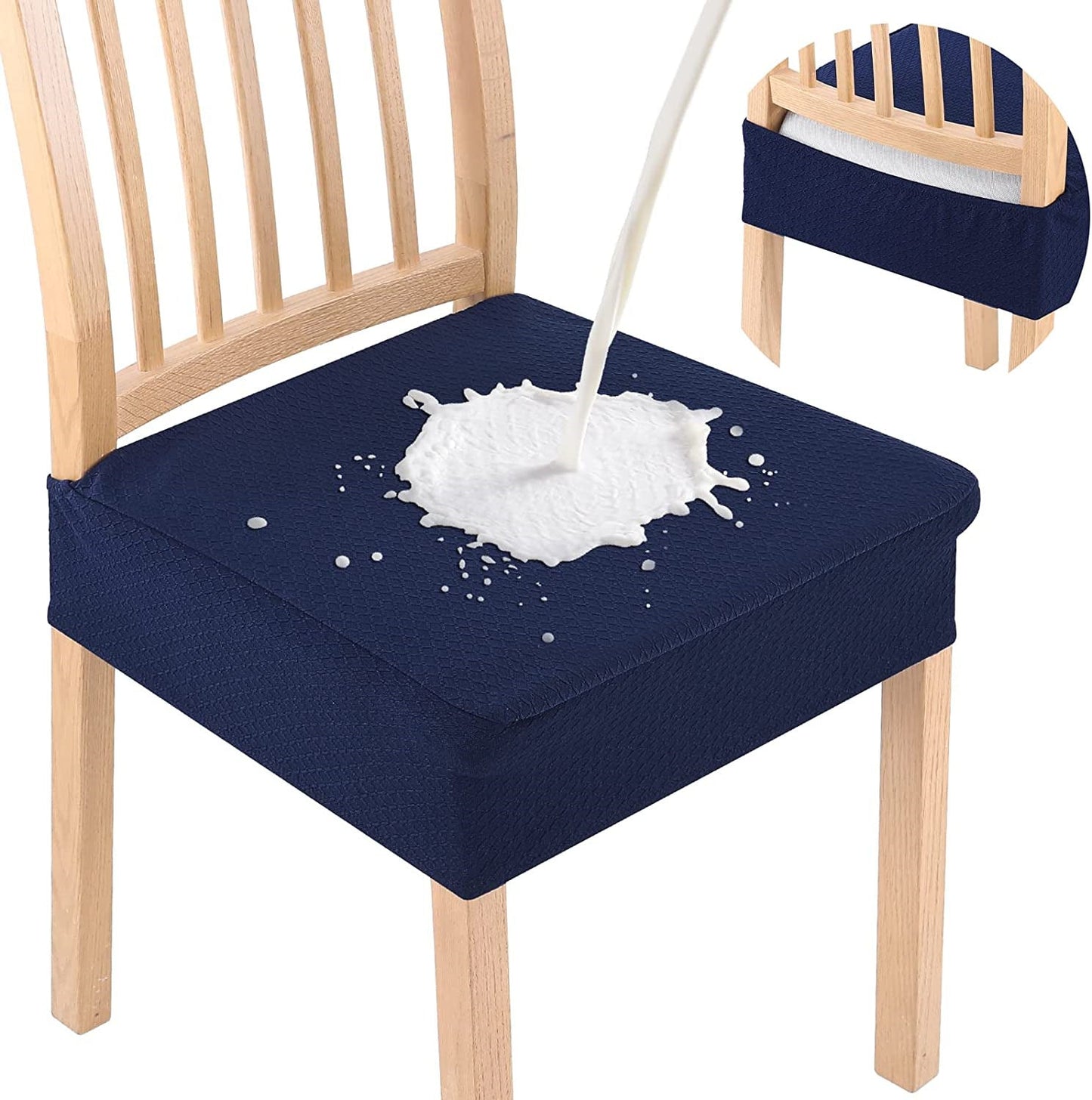 Lot de 2 Housses d'Assise de Chaise en Jacquard Imperméable – Antidérapantes et Faciles d'Entretien