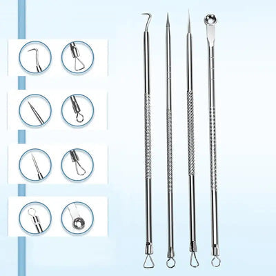 Kit Tire-Comédons en Acier Inoxydable – Outils Professionnels Anti-Points Noirs