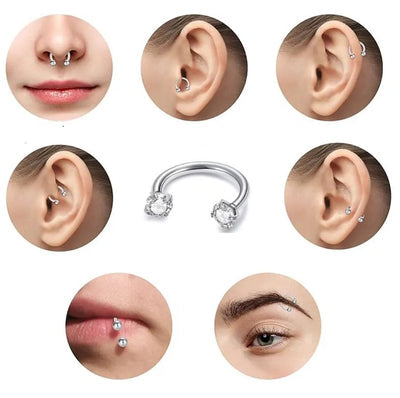 Novisom™ Parure de Bijoux Élégante : Anneau de Nez & Boucles d'Oreilles